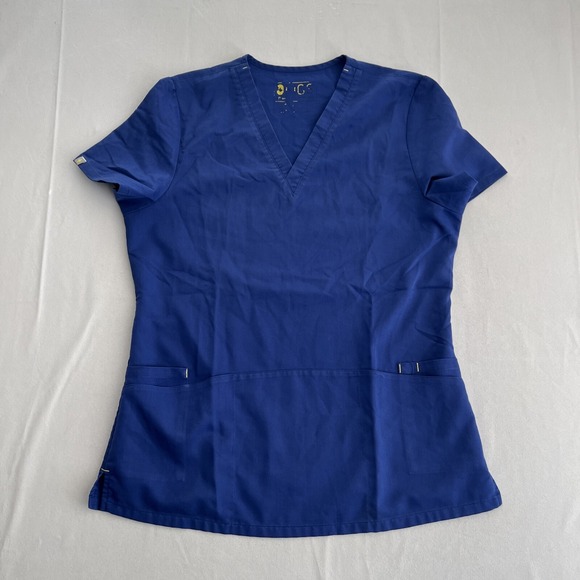 Figs Tops - Figs Threads For Threads Women's Size XS Blue 4‎ Pocket Scrub Top